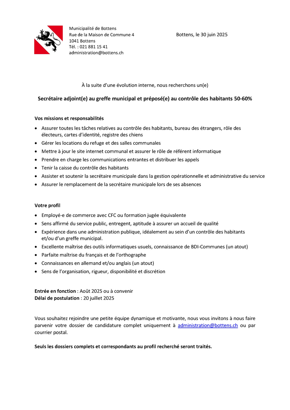 20250627_OffreSecretaireAdjoint-e_Bottens 20250627_OffreSecretaireAdjoint-e_Bottens