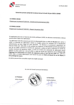 20230619_Extrait decisions Séance du Conseil communal 19.06.2023