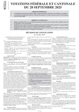 CHVD250928_Décision de convocation_Affiche A3 Votations fédérale et cantonale du 28 septembre 2025