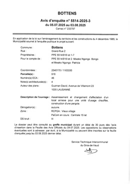 Avis d'enquête N° 5514-2025-3